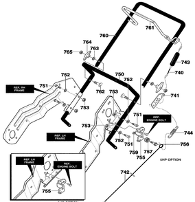 Handle Assembly Diagram and Parts List for 620301X54NC 2004 Briggs and Stratton Snow Blower